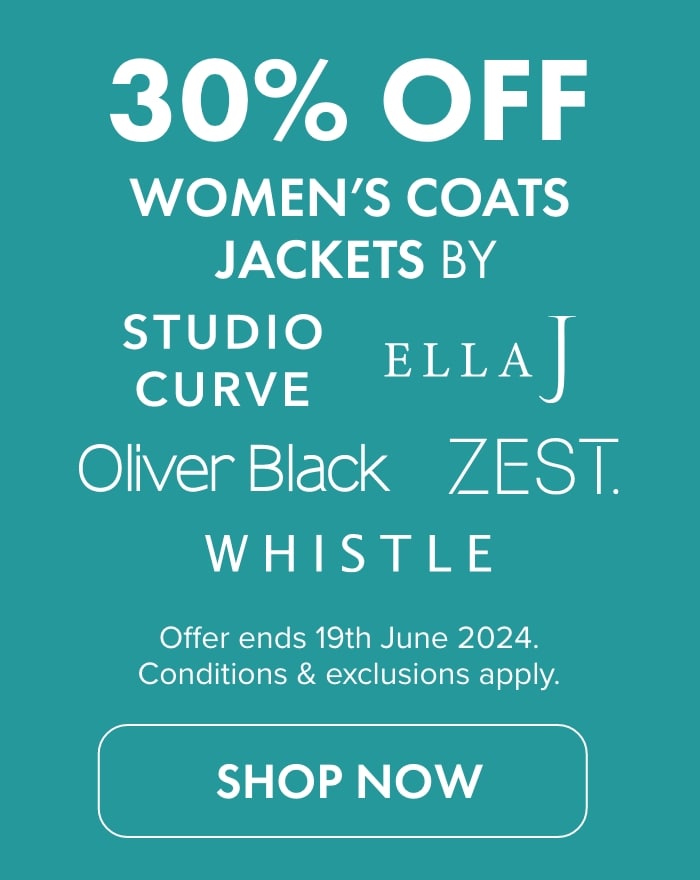 30% OFF Women's Coats & Jackets by Whistle, Zest, Ella J & Studio Curve 